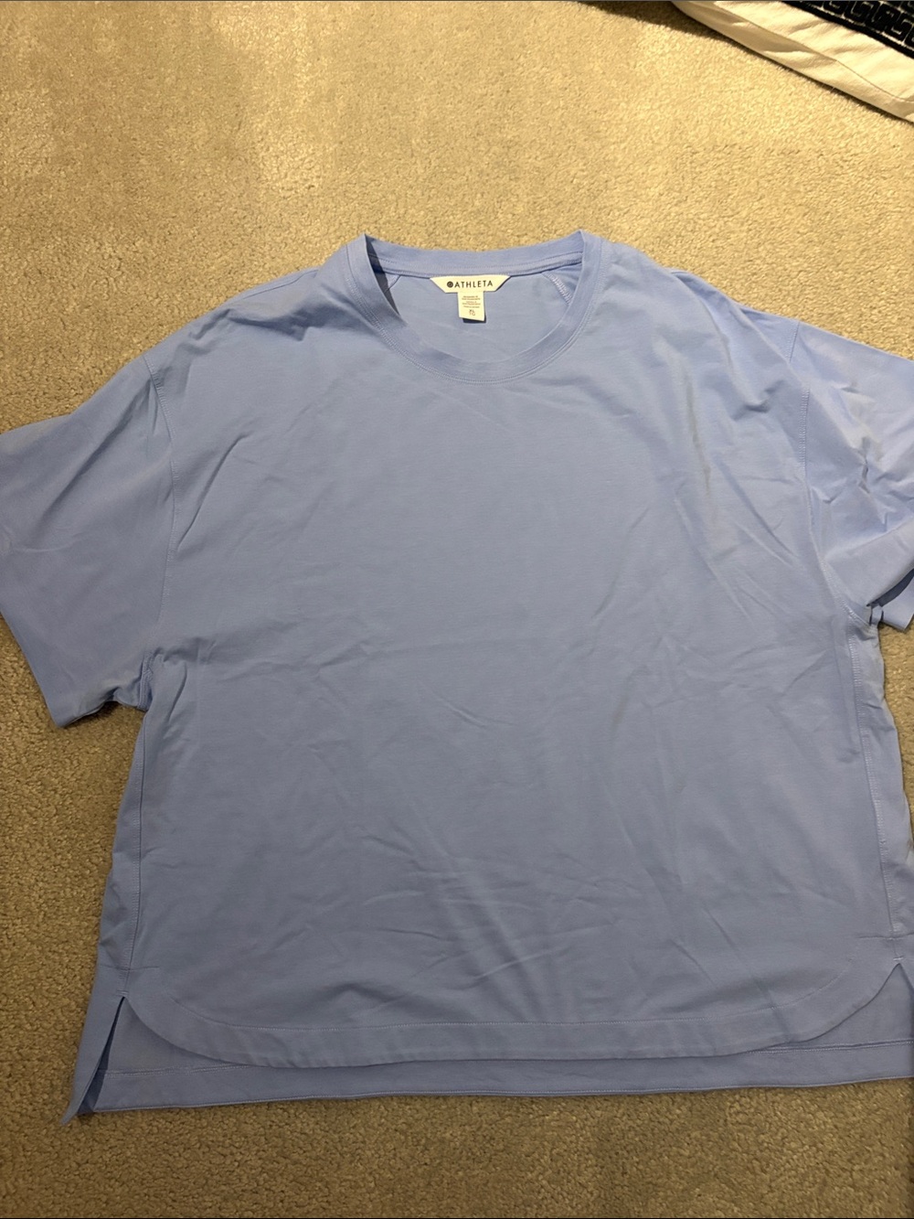 Athleta Boxy Short Sleeve Tee in Pale Blue NWOT XL